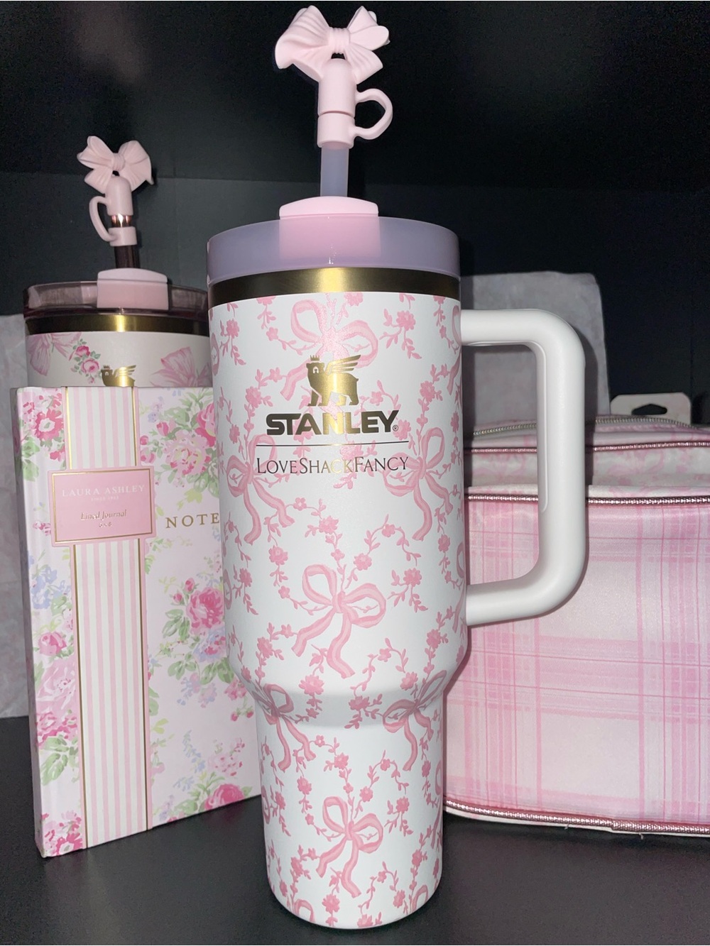 RESERVED LoveShackFancy X Stanley chantilly coquette bow 40oz tumblr